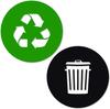 Recycle and Trash Sticker Vinyl Modern Logo Symbol To Organize Trash Cans or Garbage Containers and Walls Small Green