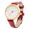 Fieldwork Analog Watch with Leather Simple and Easy To Letre Women's Strap, Read, Red, MKL2012-4