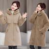 Women's New Fur Collar Hooded Two Sides Wear Coldproof Thickened Padded Fluffy Warm Loose High Quality Fabric Casual Sports Cotton Clothing