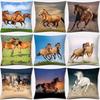 Fashion Classic Square Pillow Case, Galloping Horse, Magnificent Pattern. Living Room Sofa Cushion Cover, Pillow Cover