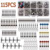 115Pcs/Box Fishing Swivels Kit With Barrel Swivel Snaps Sinker Slides Triple Swivel Fishing Line Connector Tackle