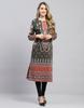 Womens Self Design Round Neck Wool Blend Kurti