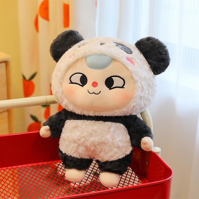 Baby Three Plush Toy Transform Into Panda Pig Bear For Kids Bedroom Decor Play