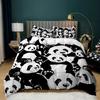 Cute Animal Panda Digital Printed Bedding Set Comfortable Soft Duvet Cover King Queen Twin Size Birthday Gift Bedroom Decoration
