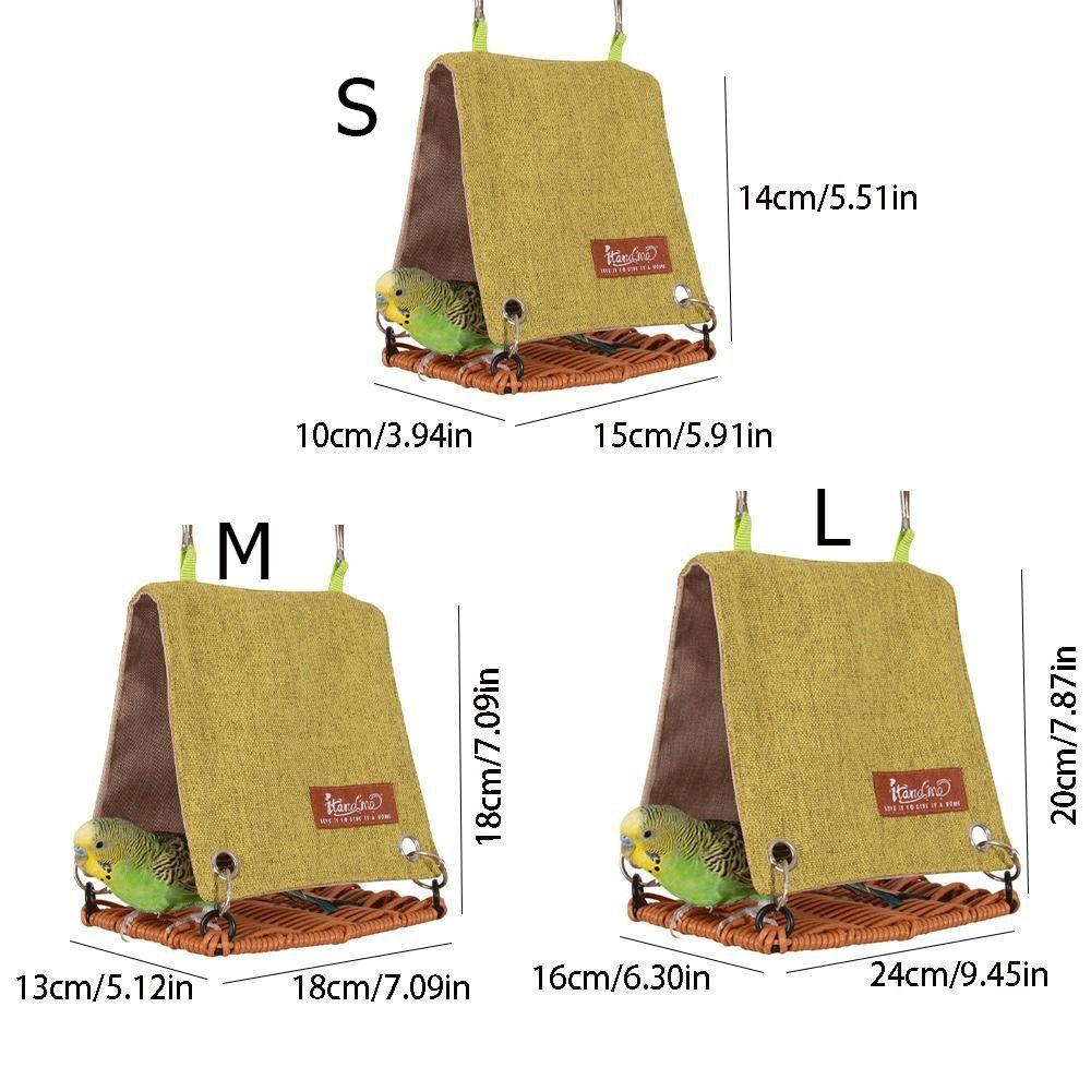 Hanging Bird House Weaving Bird Cage Hut Tent Bed Creative Parrot Swing Hammock Summer