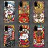 Elements of Chinese Style Lucky Money Cat Phone Case For Samsung Galaxy S10 S20 S21 Note10 20Plus Ultra Shell