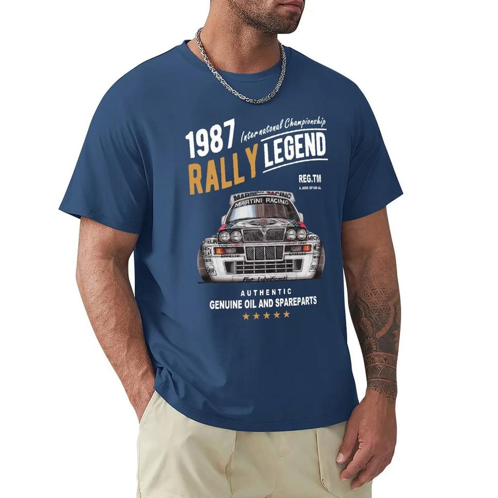 Rally Motif With 1987 Lancia Delta Integrale Hf Car Men 2019 Summer Brand Cotton Hip Hop Fitness Clothing Men T Shirt