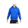 Logo Embroidered Loose Hooded Windbreaker Training Sweatshirt Men Sweatshirt Blue DQ4256-480