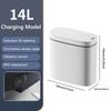 14L Automatic Trash Bin with Lid Intelligent Touchless Trash Can IPX5 Waterproof Electric Garbage Bin for Narrow Space Bathroom