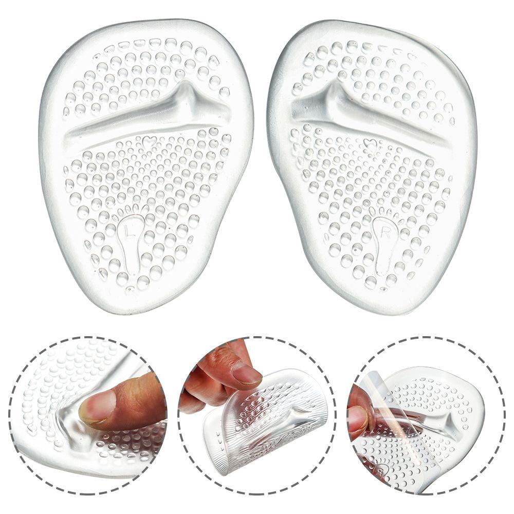 Sandals Anti-Slip Adhesive Forefoot Shoe Pad Silicone Gel Insoles Half Size Shoe Pad Foot Protector