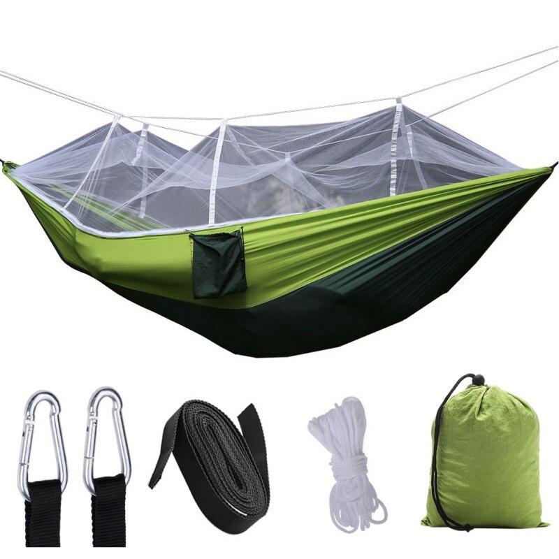 Outdoor Mosquito Net Hammock Camping Ultra Light Nylon Double Portable Hammock For Indoor, Camping, Camping, Travel, Yard, Beach