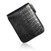CHRISTIAN BELETT Montalcino Bifold Made with Italian Tuscan Cowhide Crocodile Round Design Men's Wallet, Leather, Embossed, (Nero Black)