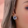 925 Sterling Silver Earrings Natural Filled Blue Sapphire Real Gemstones Light Luxury Fine Jewelry for Women's Valentines Gifts