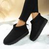 New Fleece and Thickened Short-leg Snow Boots for Women, Thick-soled Warm Round-toe Cotton Shoes