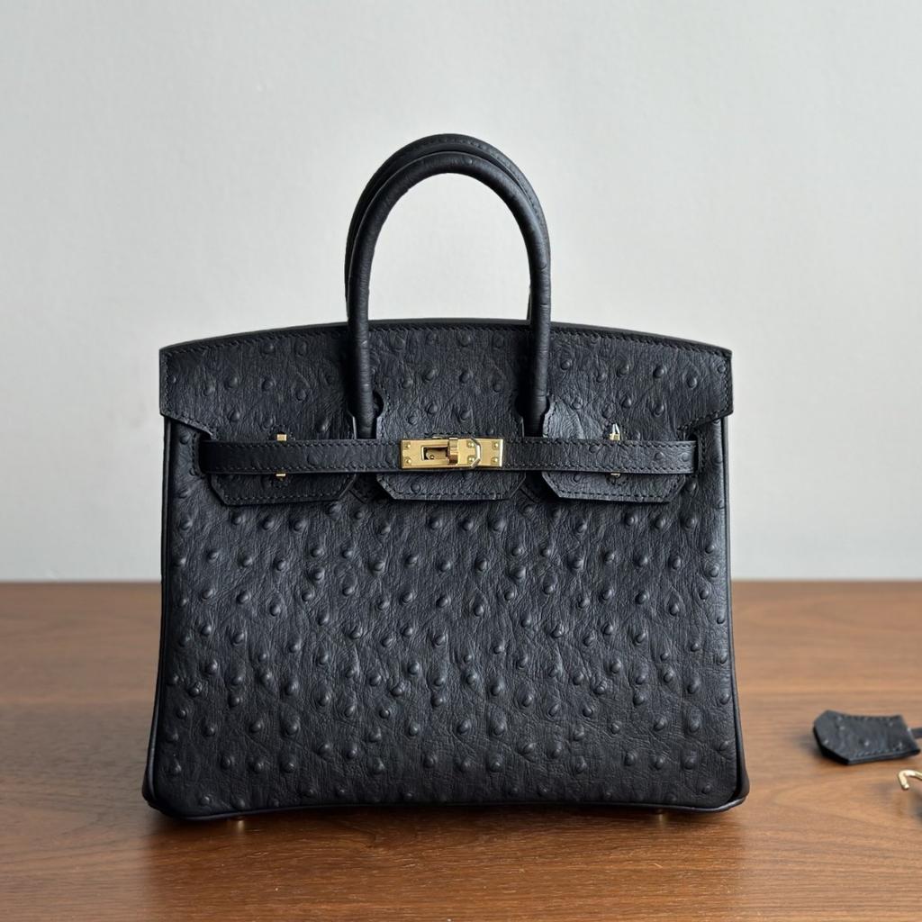 Platinum Lining Version Ostrich Pattern Cowhide Upgrade Style Fashion Large Capacity Womens Handbag