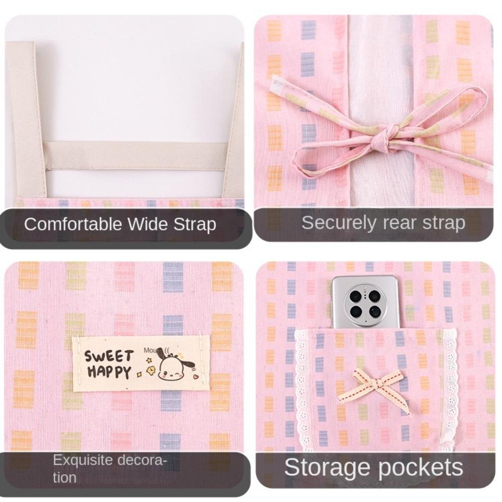 Холщовый кухонный фартук с карманами, фартуки для рисования, новая рабочая одежда для кухни