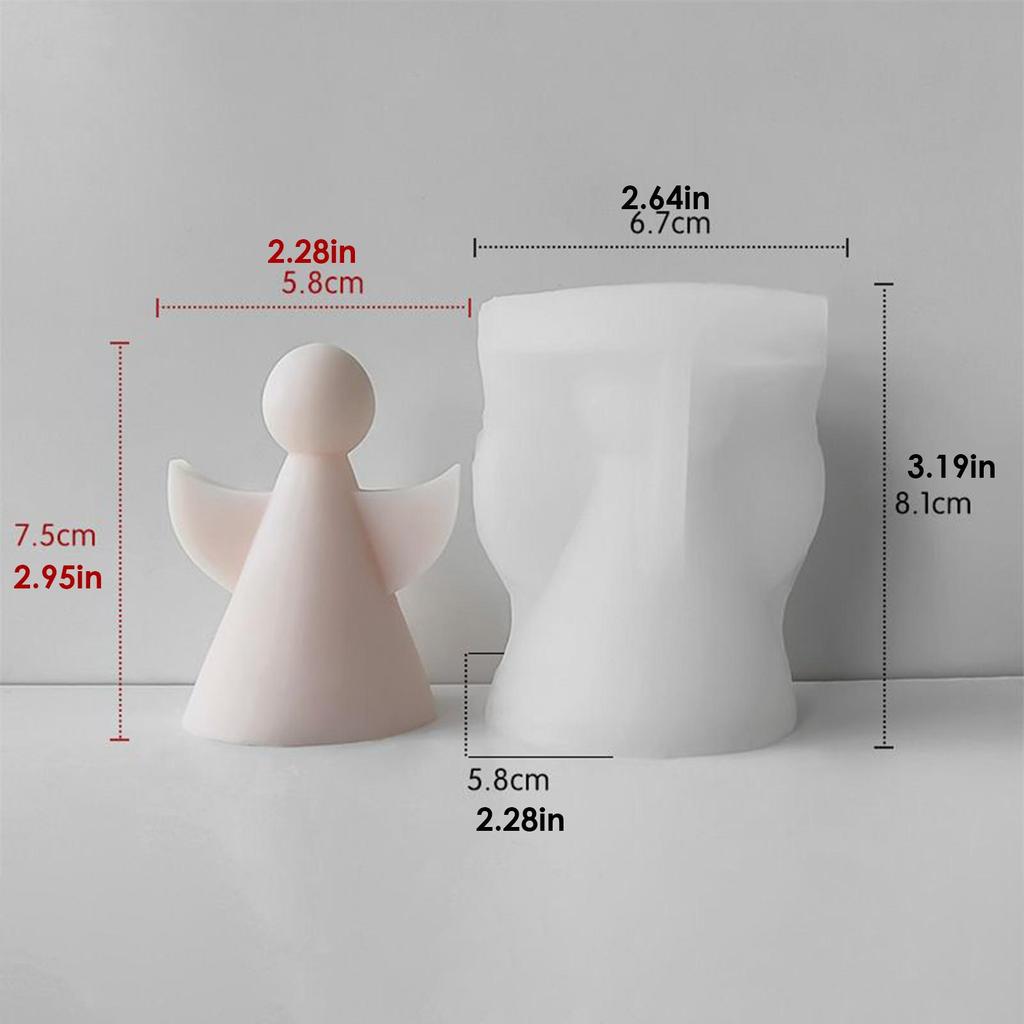 Angel Silicone Mold 3D Angel-Shaped Molds for Epoxy Resin Easy Release Crafts Maker Aid for Muffin Soap Dessert Clay Chocolate