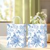 10pcs Paper Gift Bags Elegant Blue & White Parties Porcelain Floral Tote Bags Chinese