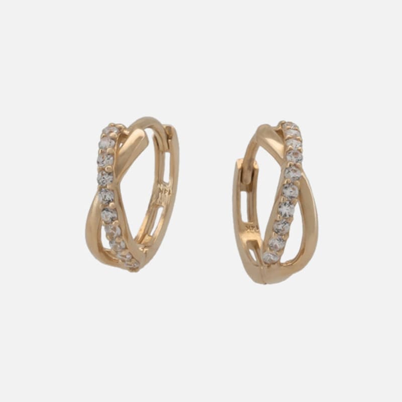 Youngglow 14k Cubic X One Touch Earring