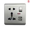 Eu Standard Usb Socket Gray Embedded Panel Wall Power Socket