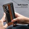 Luxury Leather Bracket Pen Slot with Stylus Case for Samsung Galaxy Z Fold 6 5 4 Retro Style Count Hinge Seismic Protect Cover
