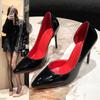Large Size Red Bottom Stiletto High Heels, Pointed Toe, for Women and Transvestites (Size 34-44)