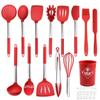 13-Piece Silicone Kitchenware Set: Cooking & Baking Spatulas and Spoons with Storage Bucket