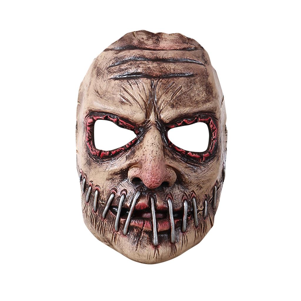 Halloween Party Big Mouth Nail Horror Mask Latex  Festival Soft Simulation Headgear Dress Up