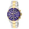 Invicta Pro Diver Quartz Watch, 43mm Case, Steel/Gold, Stainless Steel Strap, Blue Dial, 1773, Men's, Officially Imported, Silver