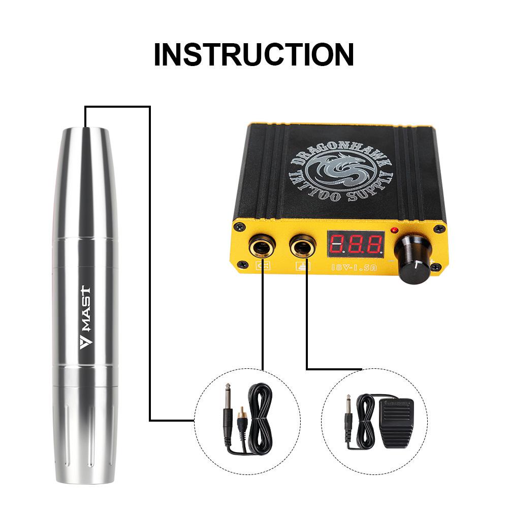 Dragonhawk Набор мачт для татуировки-пулемета, мотор, вращающаяся ручка для макияжа, набор для макияжа, роторная машина для татуировки