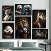 Modern Animal Lion Tiger Dog Bear Canvas Painting Posters and Prints Wall Art Pictures for Living Room Home Decoration