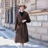 Autumn and Winter Double-sided Wool Coat Women's Extended Knee Slim Fur Coat Tide