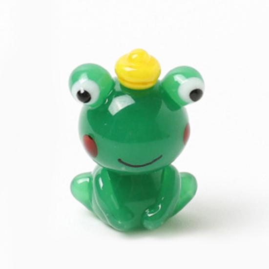 Glass Ornament Realistic Decorative Elegent Style Green Miniature Animal Frog Model Party Craft Home Gifts Decoration For Household Decoration