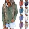 Women's Hoodie, Printed Long Sleeved Loose Hooded Sports Jacket
