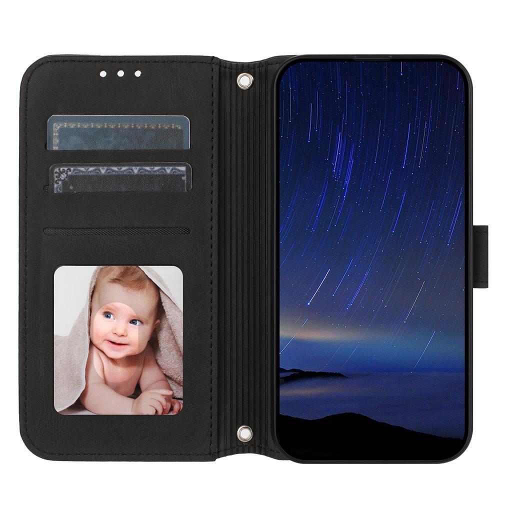 For Huawei Nova 14 Ultra 5G Case Wallet Skin-Touch Leather Imprinted Phone Cover with Wrist Strap