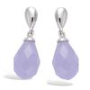 [N6887] - Silver Earrings 'Linda' Lavender Silver (rhodium Plated) - 20x7 Mm