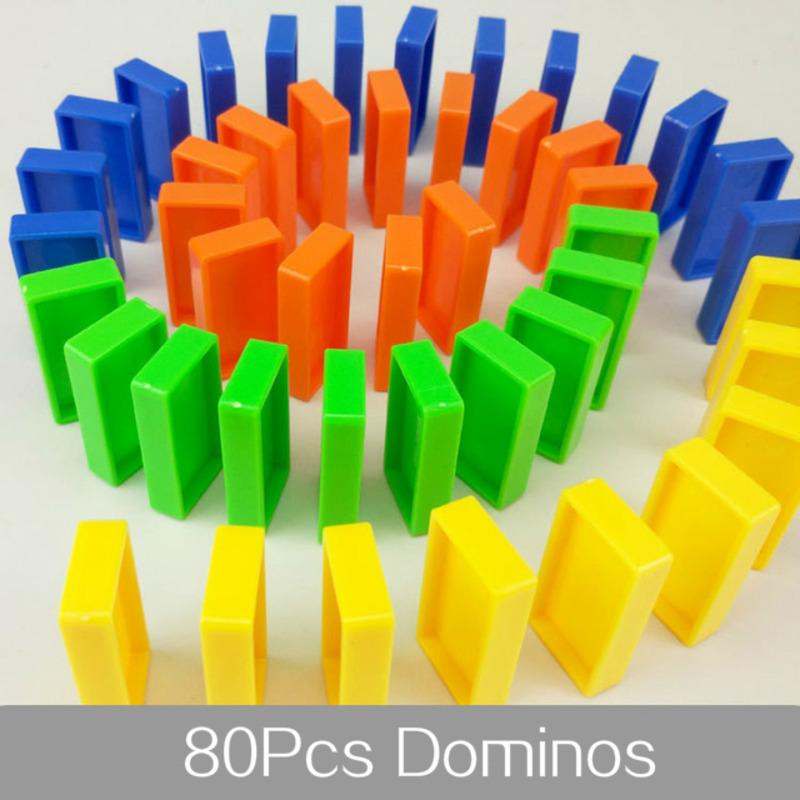 Electric Automatic Laying Domino Brick Train Building Blocks Rocket Toys For Children Colorful Domino Game Educational Toys Gift