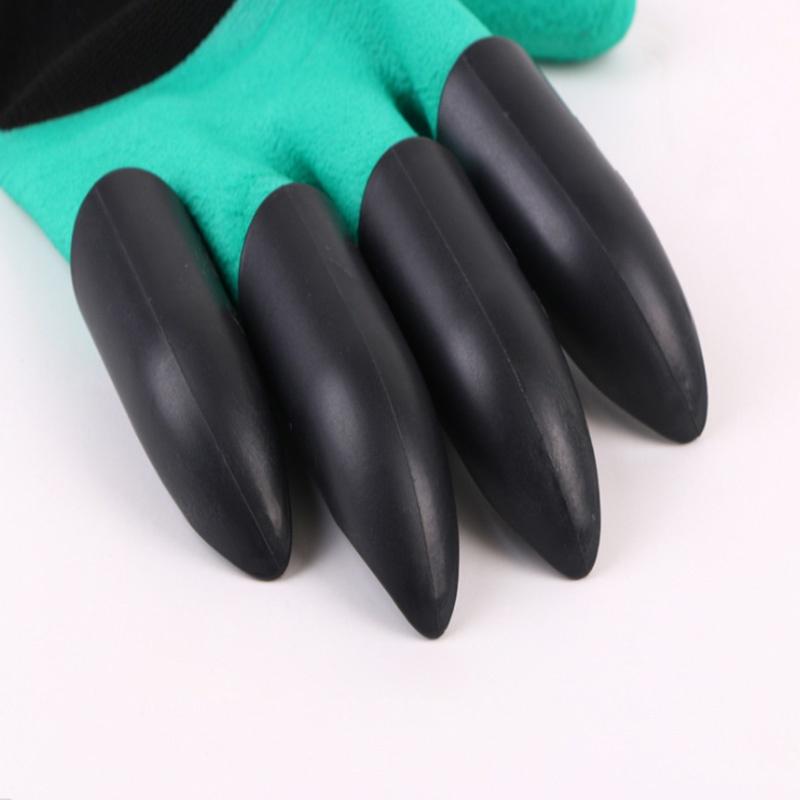4 Hand Claw ABS Plastic Garden Rubber Gloves Gardening Digging Planting Durable Waterproof Work Glove Outdoor Gadgets
