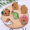 Cute Animal Badge Zinc Zinc Alloy Cartoon Pin Simple Capybara Brooch  Kids