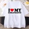 I Love My Girlfriend Print T Shirt Tees For Women Casual Loose Jogging Short Sleeve T Shirt For Summer Spring Summer Sport Tops
