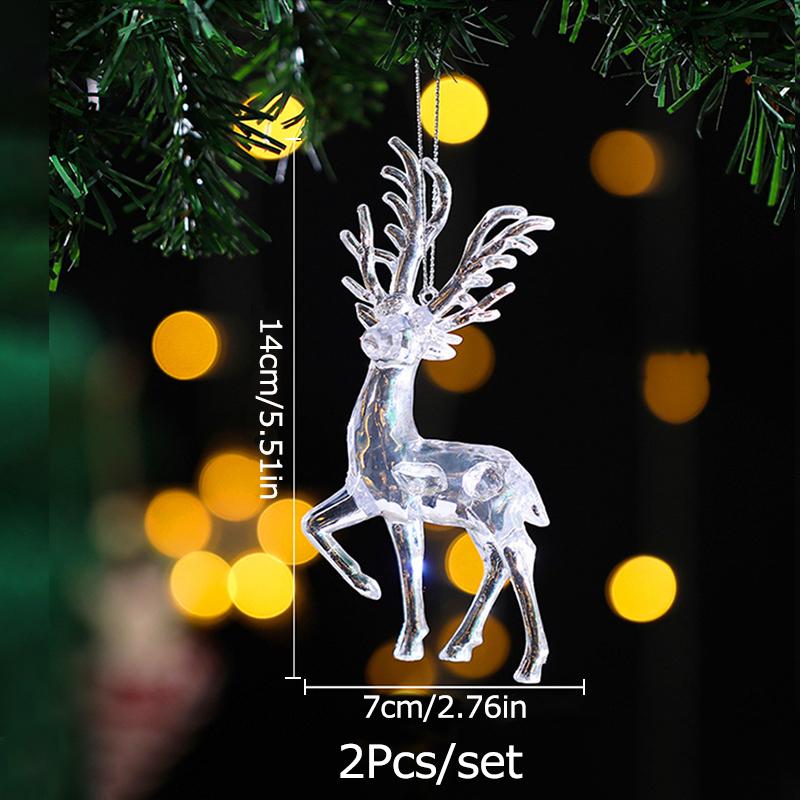 Christmas Xmas Tree Decoration Creative DIY Acrylic Hanging Ornaments Pendants Snowflake Snowman