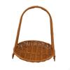 Circular Food Serving Basket Storage Rack Imitation Rattan Lightweight for Kitchen Counter Portable