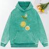 Lemon Branches Simple Print Washed Sweatshirt Couple Hip Hop Loose Hoody Autumn Cotton Streetwear Soft Women Hoodie