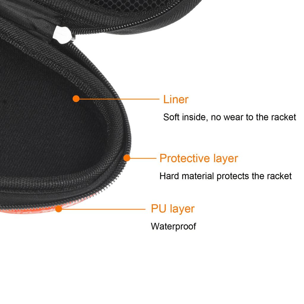 PATIKIL Table Tennis Racket Case Table Tennis Paddle Case Hard Cover Container Bag Gourd Shape for Sports Accessories Shine Orange