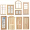 1:12 Dollhouse DIY Door Windows Furniture Miniatures DIY Wooden Door Dollhouse Accessories Pretend Play Toy for Kids