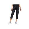 Adidas Solid Logo Micro Mark Cropped Sports Pants Women Bottoms Black HE9958