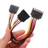 1Pc 20Cm Sata Extension Cord For Hdd Ssd Hard Disk Sata Power Y Splitter Cable 15 Pin Male To Dual 15 Pin Female Power Cable