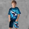 Boys Animal Shark T-shirt & Shorts T-shirt Set Clothing Set Short Sleeve 3D Prints Summer Active Sports Fashion Polyester Kids