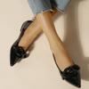 Fashion 2024 Flat Shoes Women Simple Pointed Single Shoes Solid Color Spring And Autumn Chain Decoration Plus Size 42