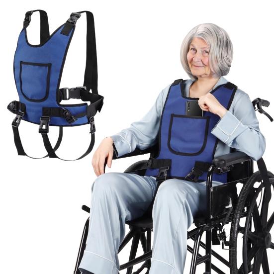 Wheelchair Harness for Adults Adjustable Straps Prevent Sliding Padded Vest Restraint Torso Support Harness Wheelchair Safety Seat Belt